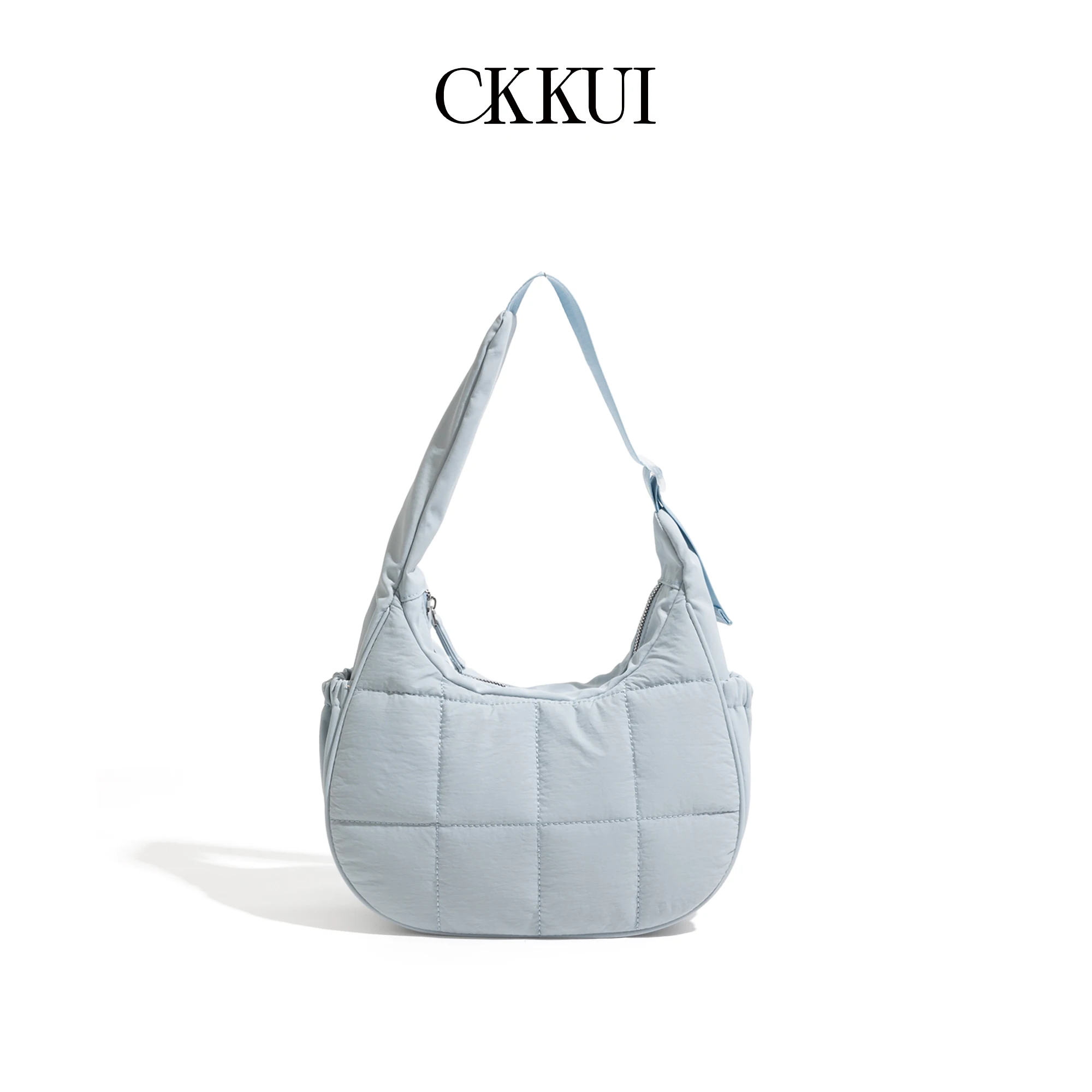 CKKUI Minimalist Padded Cotton Lightweight Shoulder Bag Quilted Casual Underarm Bags Fashionable Sports Multifunctional Handbag