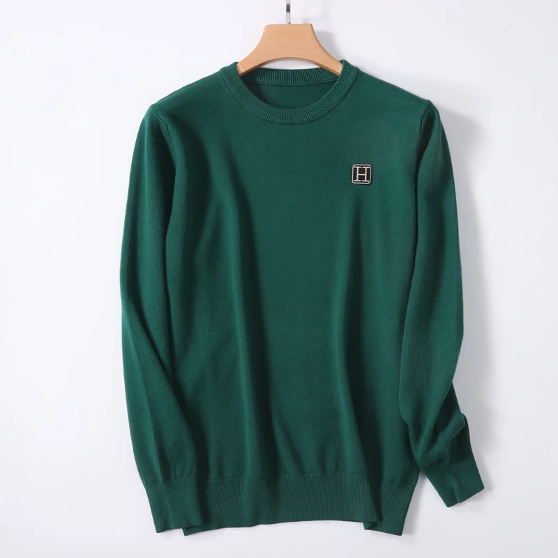 2025 autumn and winter cashmere sweater men's cashmere sweater men's sweater embroidered knitted O-neck warm sweater