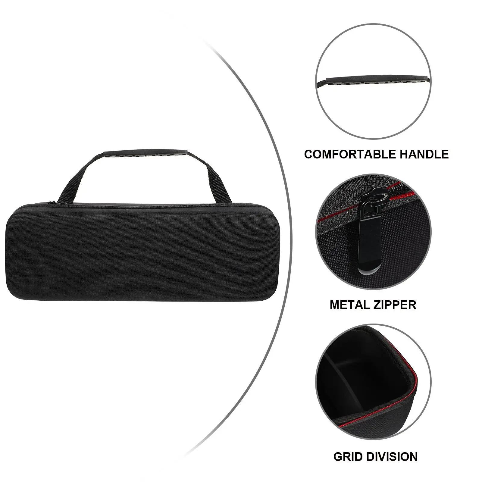 Curler Bag Compact Hard Case For Travel Storage With Zipper Handle Hair Dryer Case, Hair Brush Storage Bag, Makeup Organizer