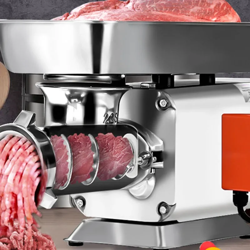 Commercial Meat Grinder Desktop High-power Multi-function Stainless Steel Automatic Enema Meat Machine for Butcher Shop