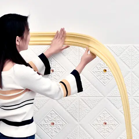 2.3m 3D pattern wallpaper decorative line skirting line decoration self-adhesive waterproof living room wall border sticker
