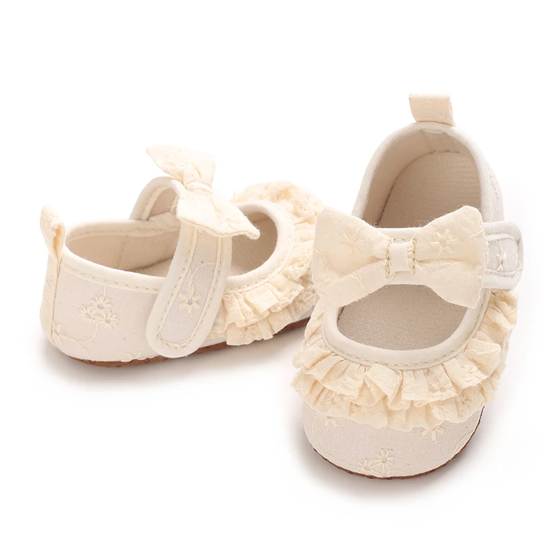 Süße Spitze 0-18m Baby Mädchen Prinzessin Schuhe Babys chuhe Bogen Baumwolle weiche und bequeme Prinzessin Schuhe die ersten Wanderschuhe