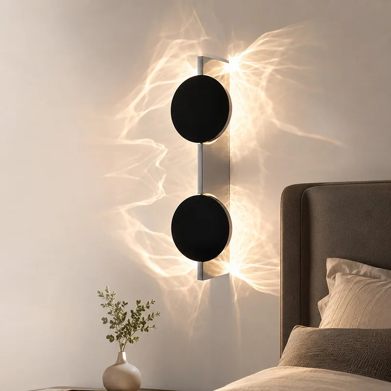 Stainless Steel LED Wall Light Rotating Corrugated Effect Wall Lamp Atmosphere Entrance Bedroom Bedhead Lights Creative Design