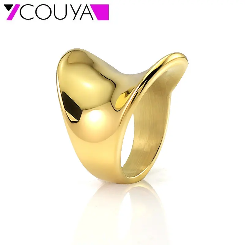 Stainless Steel Punk Creative gold ring Irregular depression latest design new ring for Party Girls Boyfriend Jewelry Wholesale