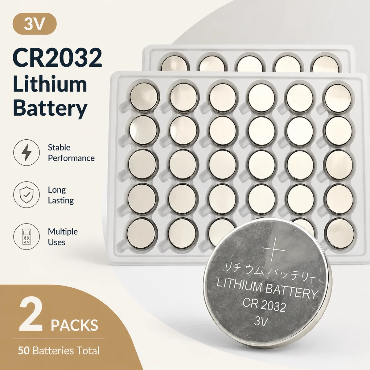 

Lithium Coin Cell Battery CR2032 3V 25PCS 50PCS Button Cell for Watch Calculator Toy Car Remote Control Key Fob