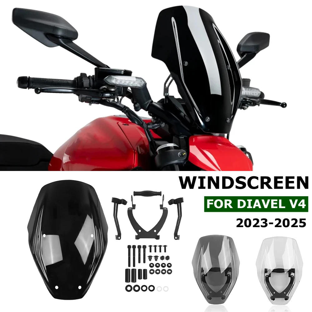 

Для Ducati DIAVEL V4 DiavelV4 2023-2025 мотоцикла туристическое ветровое стекло капот крыло дефлектор обтекатель щит лобовое стекло лобовое стекло