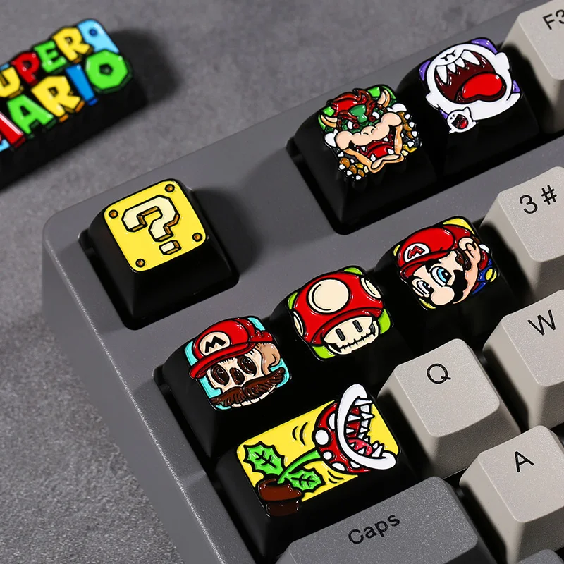 

Super Mario peripheral model keyboard accessories mushroom cuba aluminum metal mechanical keyboard personalized keycap