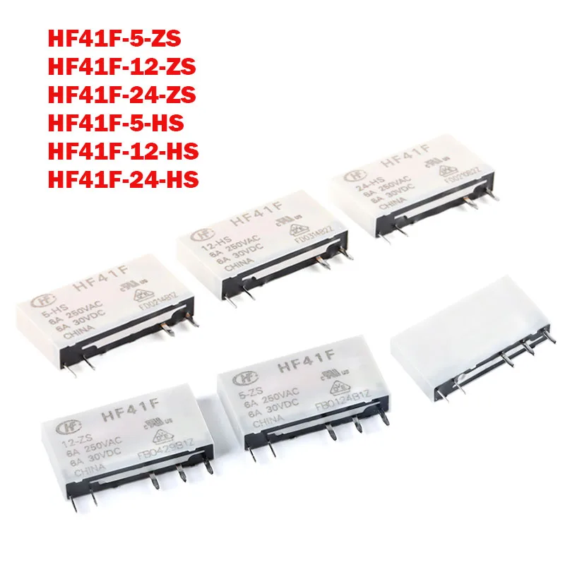 2Pcs 41F HF41F Industrial Relay Subminiature Power Relay HF41F-24-ZS HF41F-12-ZS HF41F-5-ZS HF41F-5-HS HF41F-12-HS HF41F-24-HS