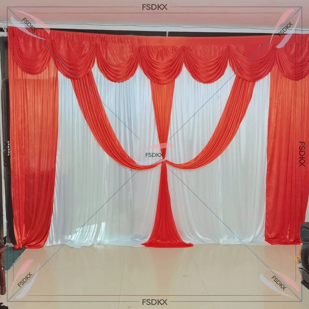 

Custom Wedding Swag Curtain Backdrop Ice Silk Backdrop PARTY Birthday Background Liv