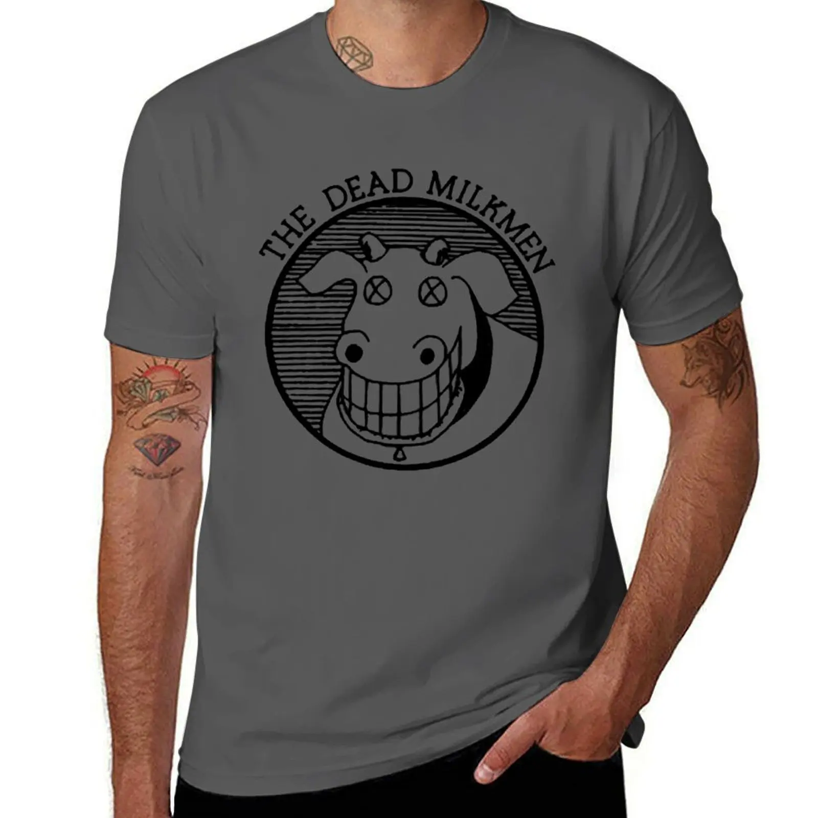 

Dead Milkmen Cow Logo White Licensed Adult Cow T-Shirt g man t shirts for men anime tshirt T-Shirt