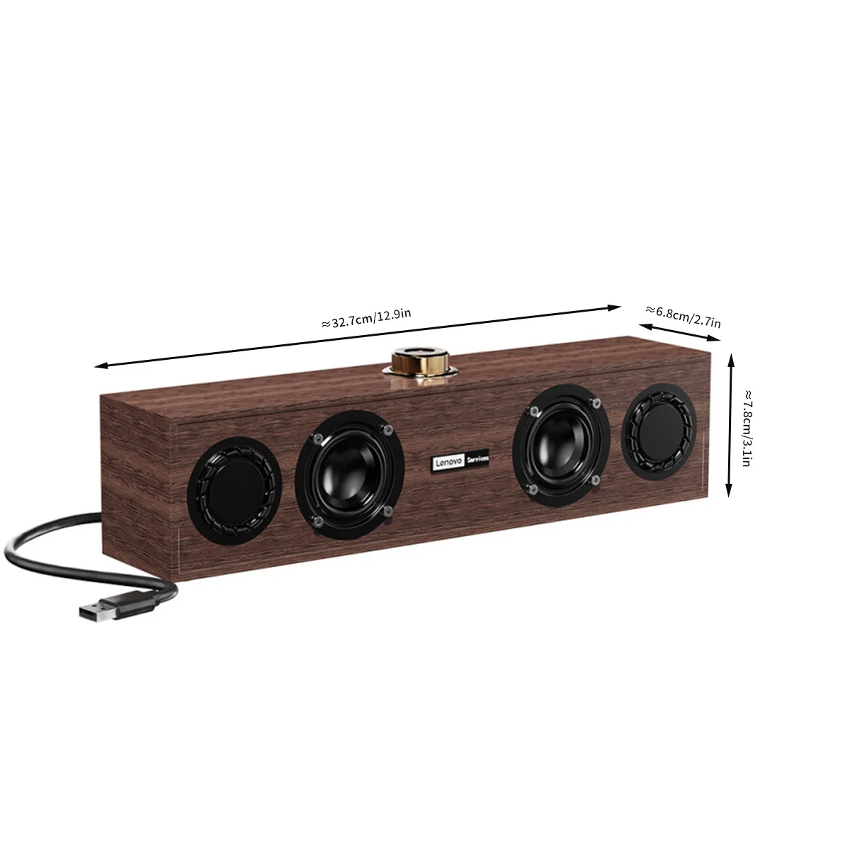 IBM Haut-parleur multimédia Lenovo C02, haut-parleur Bluetooth, haut-parleur double mode filaire/Bluetooth, haut-parleur rétro universel pour téléviseur, ordinateur et téléphone portable, caisson de 4