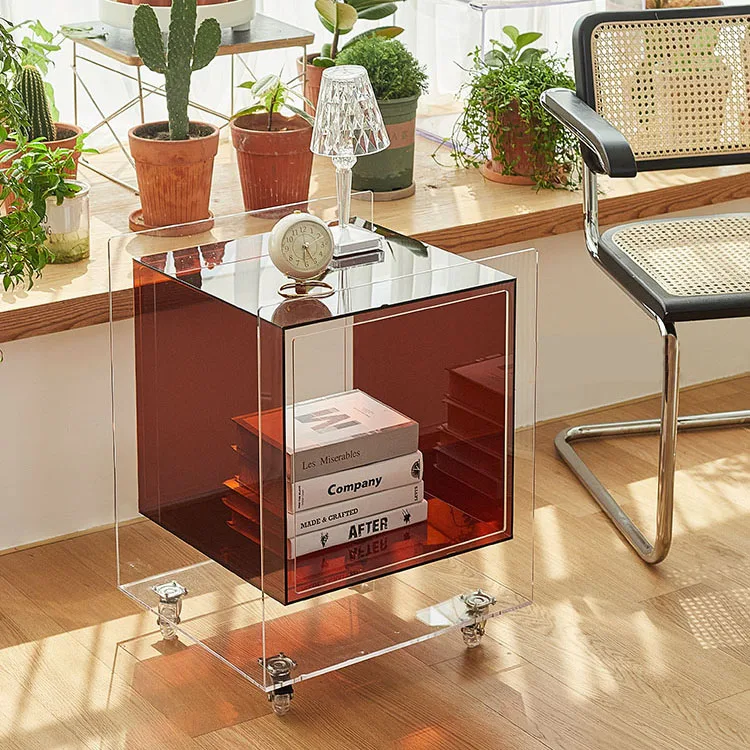 vw-Modern Clear Bedside Nightstand Custom Simple Magazine Rack for Bedroom Living Room Bathroom for Apartment Decoration~