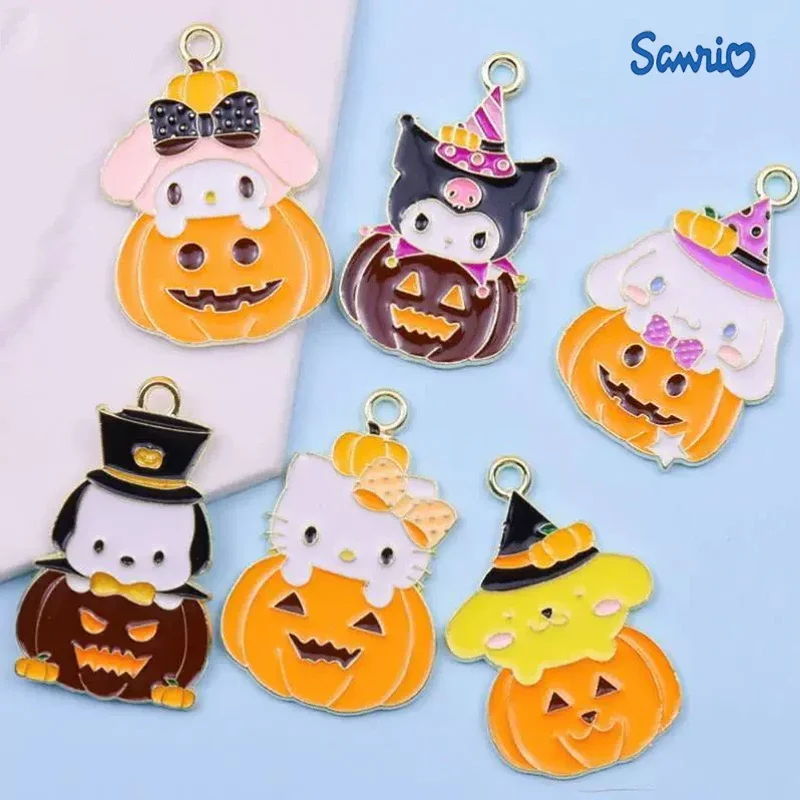 Sanrio Halloween  Cute Enamel Charms Kuromi Keychain Pendant Alloy Drip Oil Accessories Girl Brithday Gifts