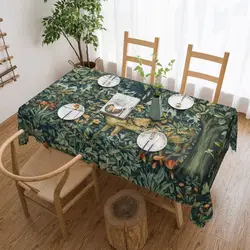 Rectangular Waterproof Oil-Proof William Morris Deers Birds Tablecloth Table Covers 45