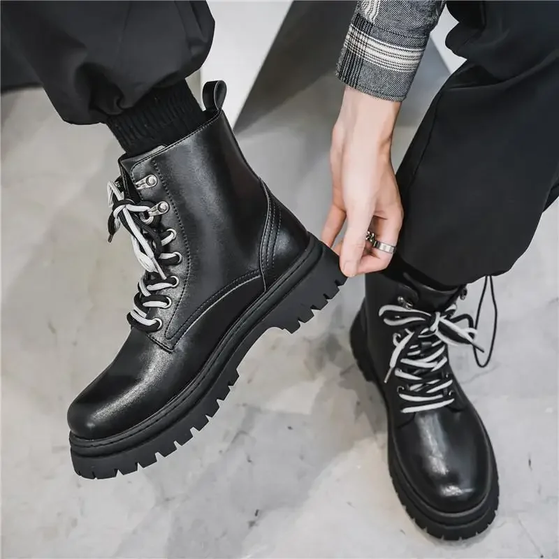 South Korea Dr.  Men\'s High-Top Trendy Retro Mid-Top Boots Autumn Fashion Winter Workwear Men\'s Shoes