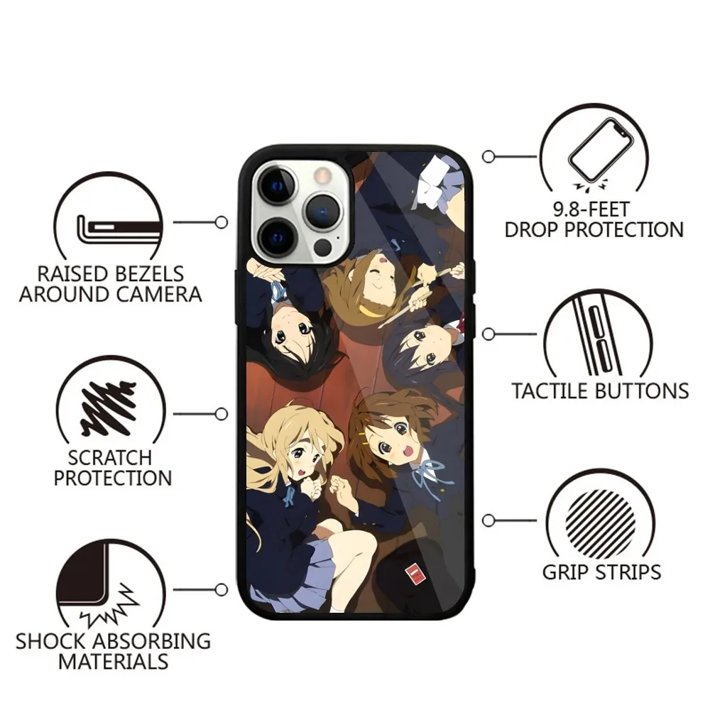 K-K-ON Anime Phone Case Strong Magnetic For IPhone 15,14,13,Pro,Max,Plus,11,12,Mini For Magsafe Wireless Charging