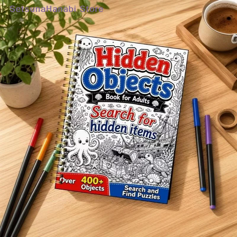 [W]1 Puzzle Game Book Suite For Adults/teenagers To Relieve Stress With Rich Hand Drawn Scene Patterns