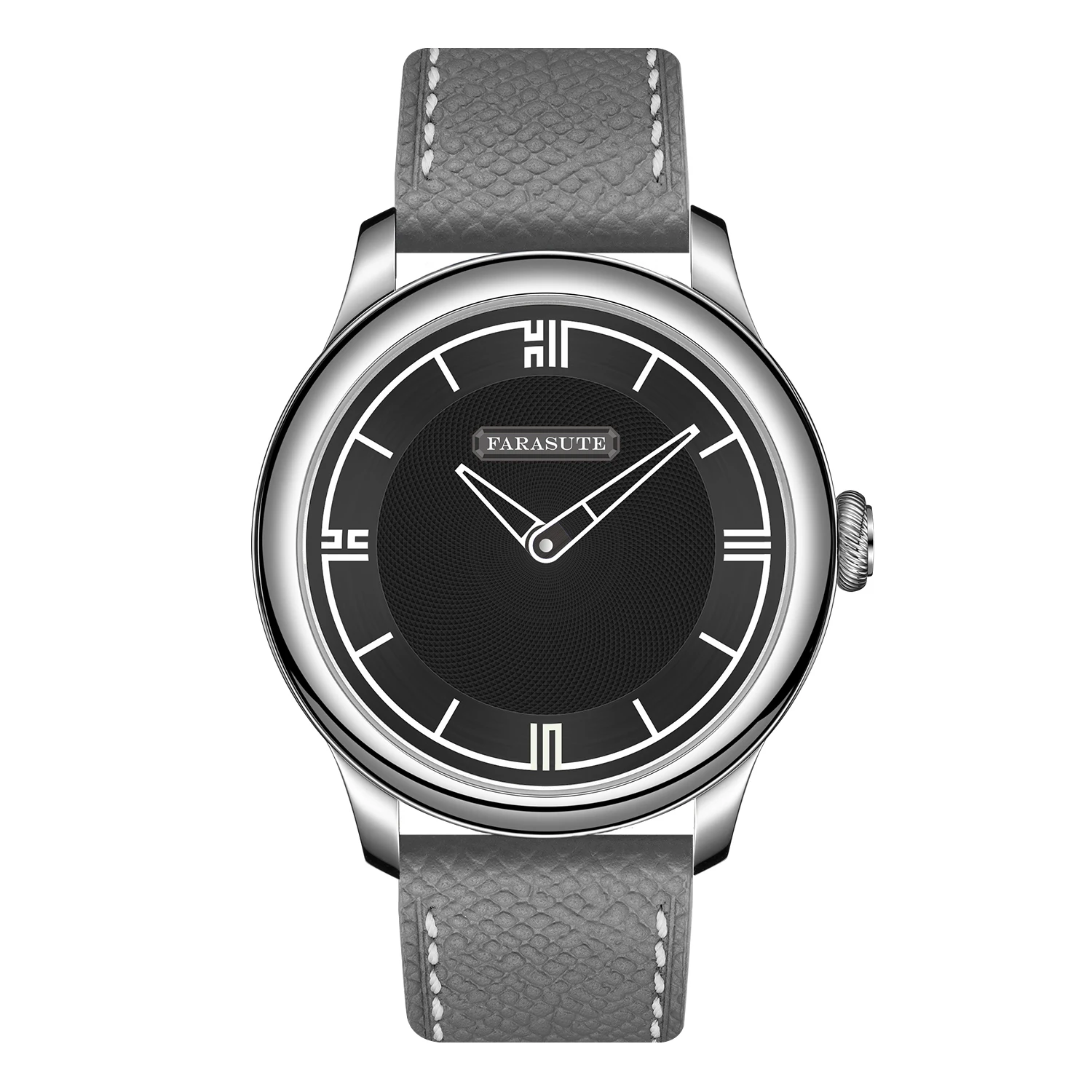 FARASUTE Men Mechanical Watch 40mm Manual Winding Wristwatch Luminous Sapphire Mirror Power Reserve Display 80 hours