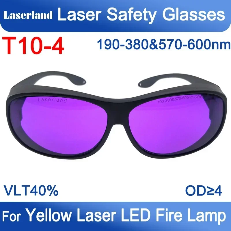 190nm-380nm 570nm-600nm UV Yellow Laser Lighting Safety Protection Glasses OD4+