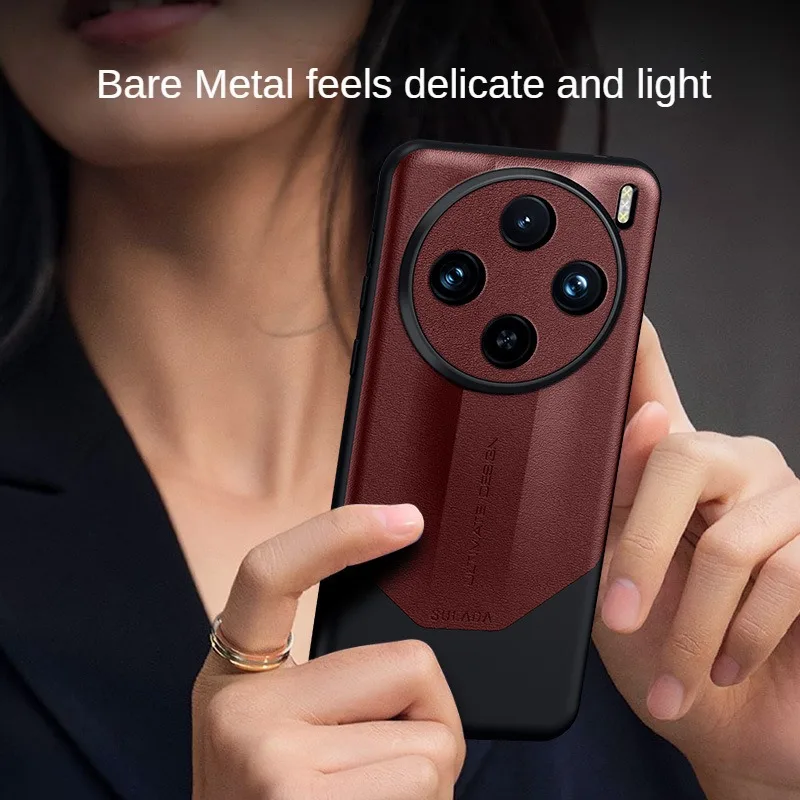 Business seconds change Case for VIVO X100 Pro Case SULADA PC leather anti-fall stitching pattern for VIVO X100 leather case.