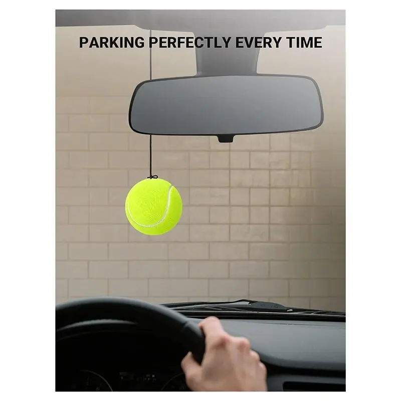 كرة تنس AWAH للمساعدة في ركن السيارة مكونة من قطعتين مع سلسلة غير مرنة وإبزيم قابل للتعديل، مؤشر إيقاف السيارة الدقيق للمرآب #6
