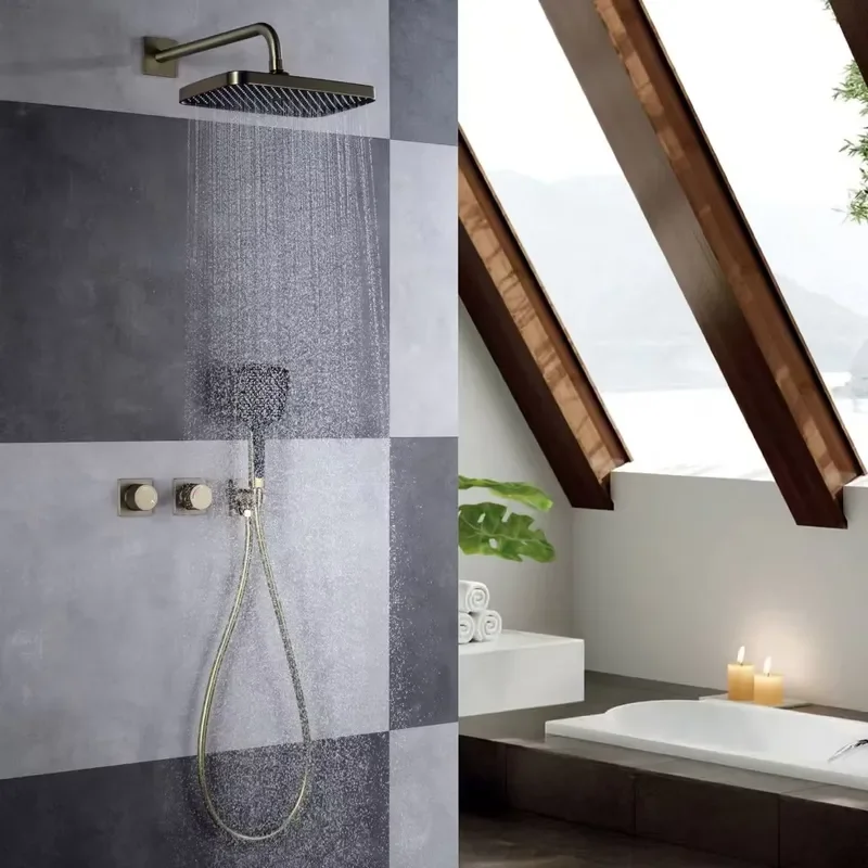 Luxurious Black Wall-Mounted Concealed Shower Set Full Home Bath & Faucet with Elegant Simplicity view 3