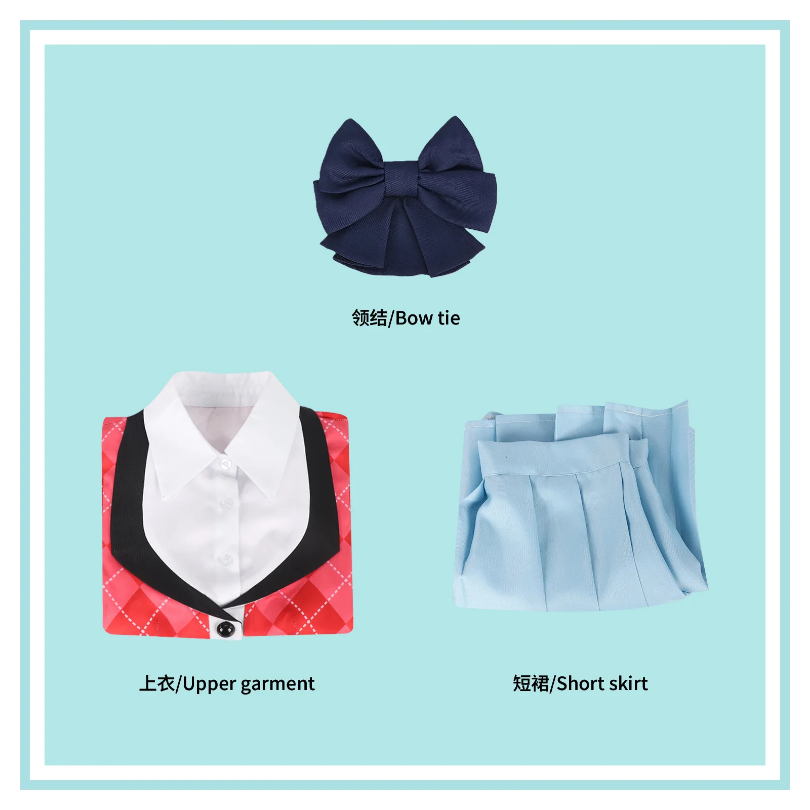 أزياء أنيمي زومبي لاند ساغا ميزونو آي التأثيرية فريق جيرسي تي شيرت أحمر تنورة موحدة امرأة لطيف الحرم الجامعي حفلة تنكرية البدلة #6