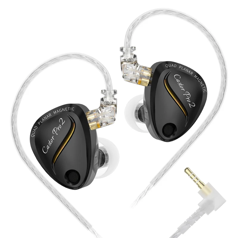 Originele, nieuwe KZ Castor Pro 2 muziek- en gaming-oordopjes met 10 mm dynamische driver, bedraad, type C, met microfoon, inclusief cadeau.