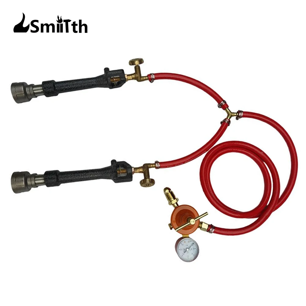 

LSMIITTH Propane Dual Gas Forge Burner Blacksmith Knife Making Melting Furnace With Air Choke Control System Replacement