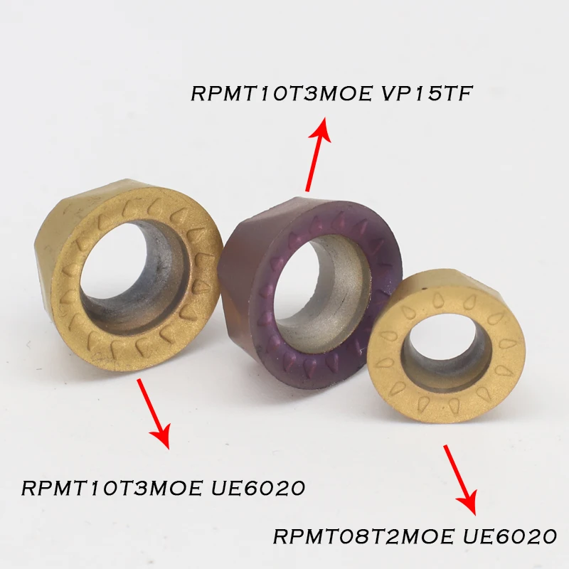 RPMT10T3MOE / RPMT08T2MOE Js UE6020 / VP15TF Carbide Inserts Frezen Mes Cnc Mechanische Draaibank Draaien Metalen Tool
