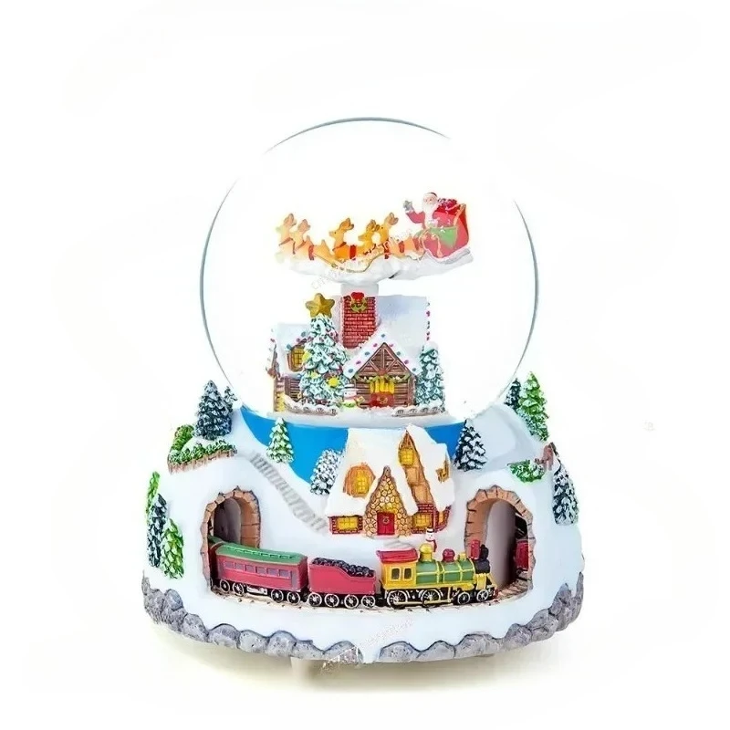 

Birthday Gift, Christmas Music Box, Crystal Ball Music Box, Girl Train, Rotatable Children's Gift, Falling Snow