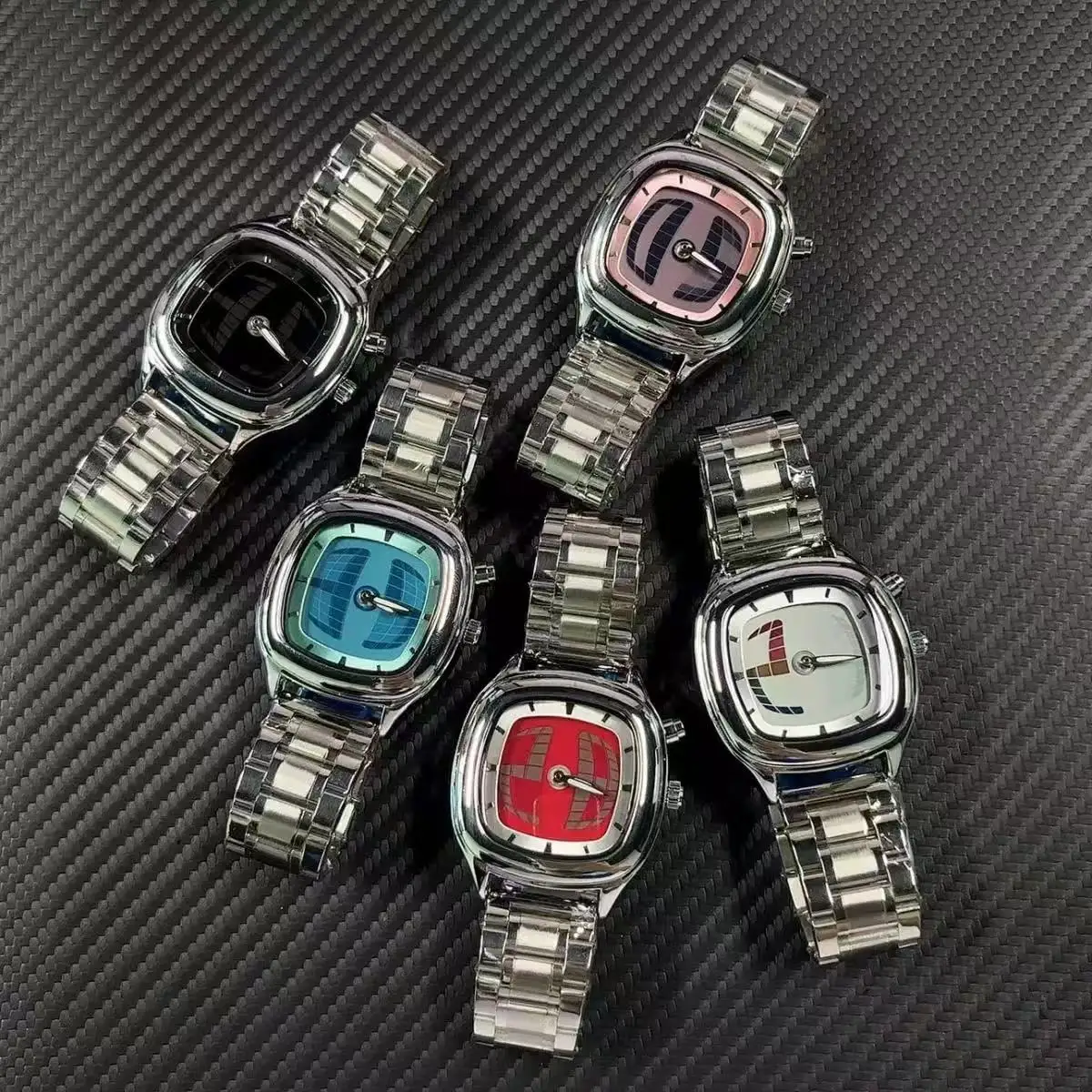 Y2K Men Quartz Watch Pointer Number Dual Display Dial Stainless Steel Original Watches Dynamic Dial Design Wristwatch Clcok Gift