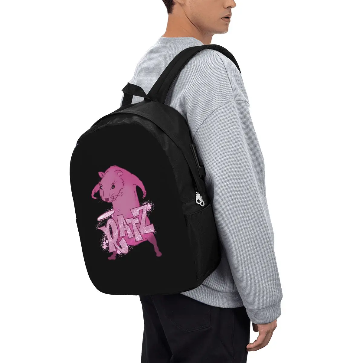 

RATZs PINK MOUSE Merch Backpack Travel Notebook Bag Computer College Student School Bag Laptop Shoulder Bags for Men Women