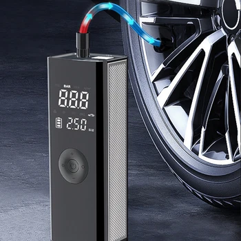 Car air compressor with LED lamp for car electric tire inflator pump motorcycle bicycle tire portable inflatable pump air pump