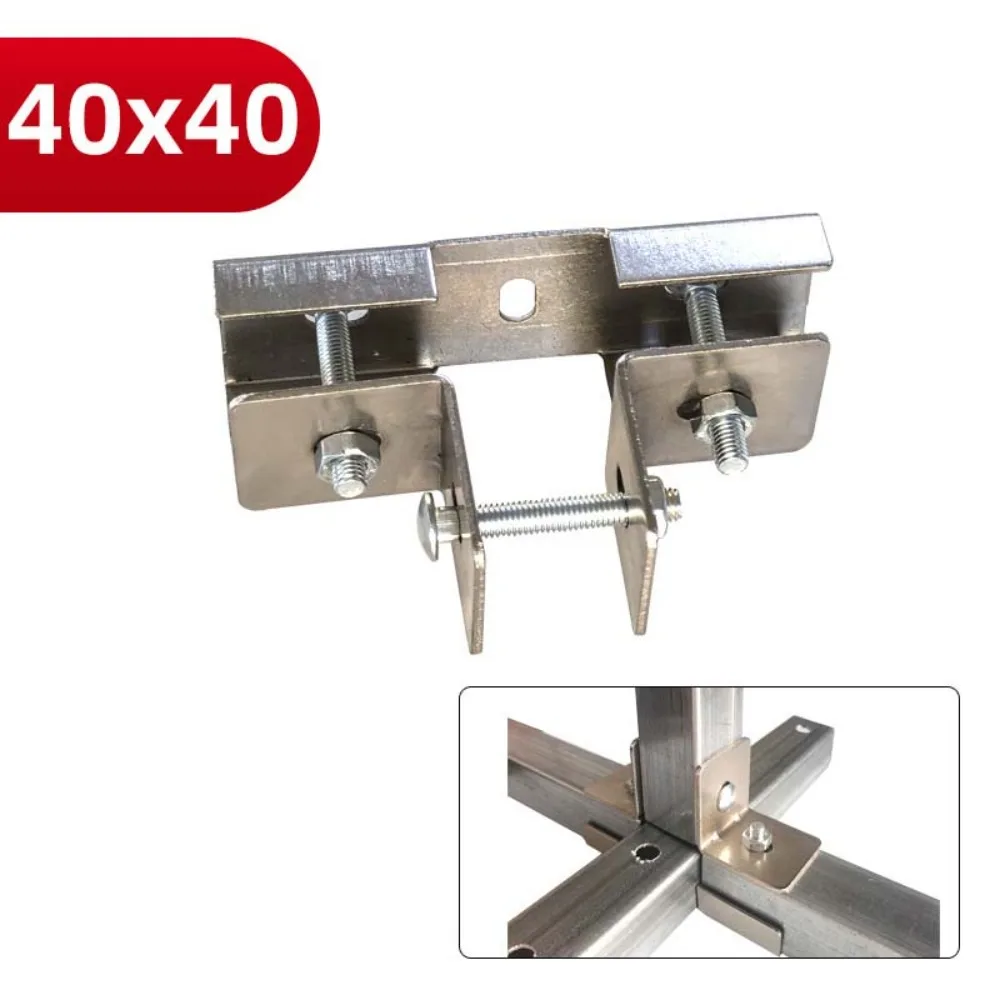 

40*40mm Square Tube Connector solderless galvanizing Pipe Fixed Joint Fixed Pipe Clamp carbon steel Clip Fastener Storage Rack