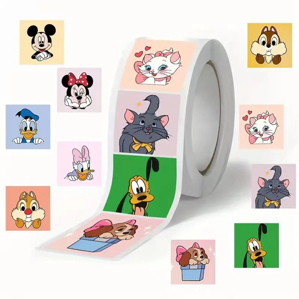 

500pcs Funny Disney Anime Mickey Chip & Dale Sealing Stickers Cute Cartoon Reward Sticker Toy DIY Laptop Phone Decoration Decals