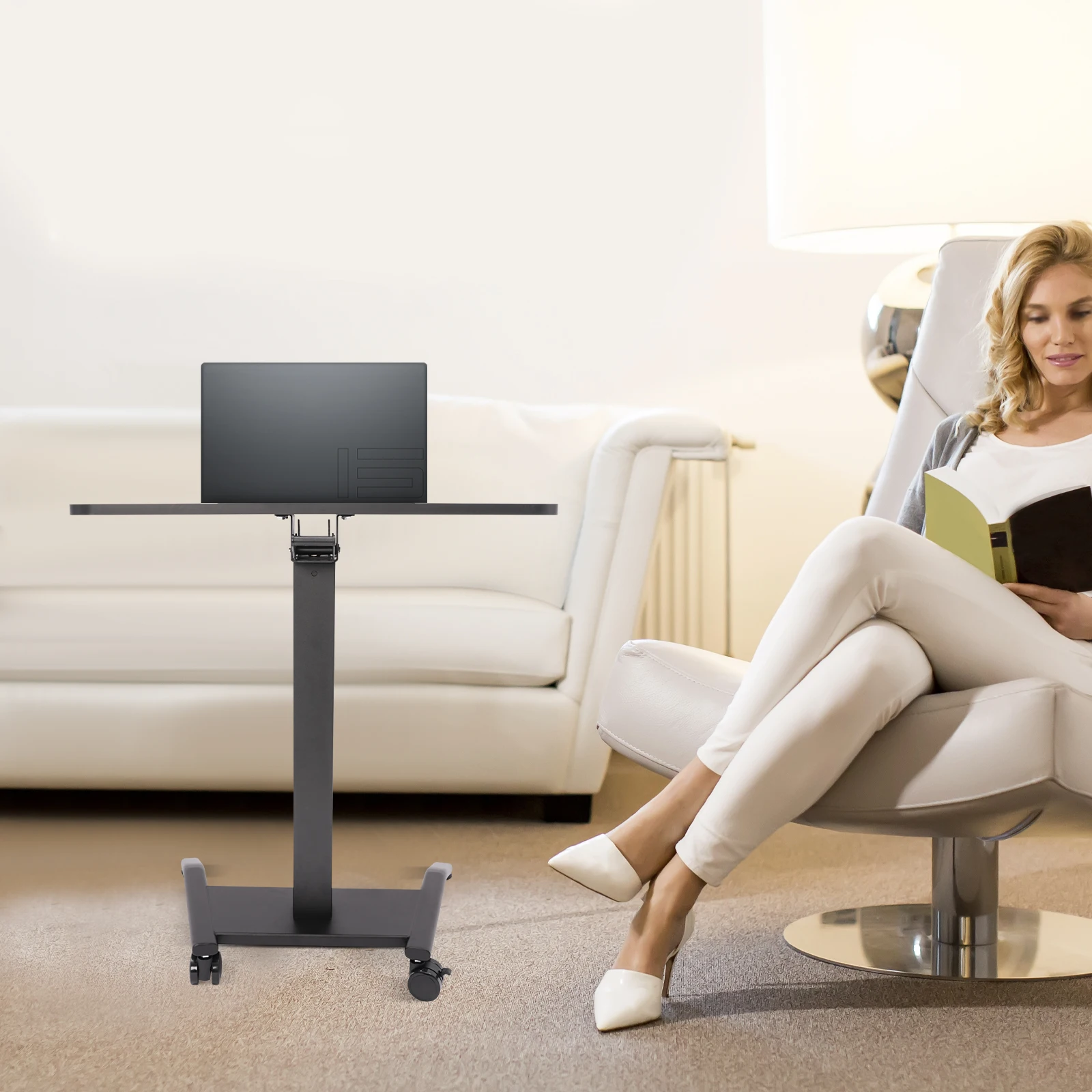 

Стол с надписью, приставной столик для мобильной кровати, регулируемая высота, от 28 до 42,5 дюймов, регулируемый стол для ноутбука для домашнего офиса и учебы