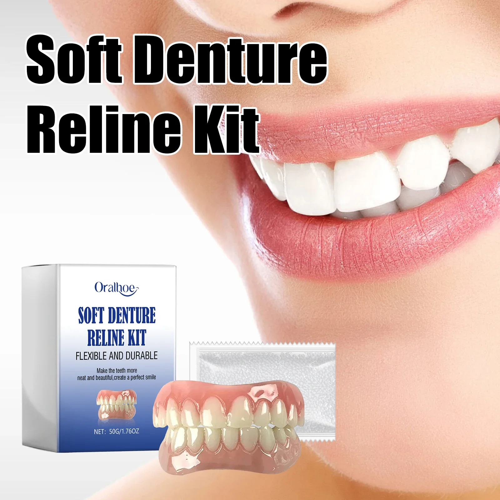 

Temporary Tooth Silicone Denture Kit, Gap Filling & Orthodontic Braces, Instant Smile Repair & Tooth Decoration