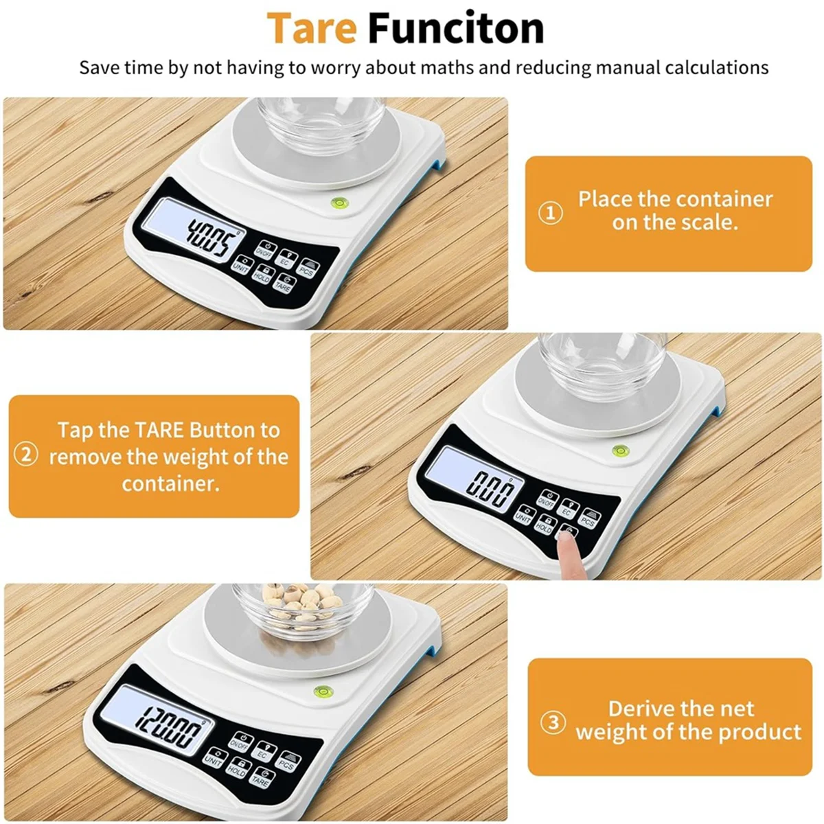 Digital Lab Scale, Gram-Scale 1000G 0.01GAccuracy, Multi-Function High Precision Electronic Scale with 100G Weight
