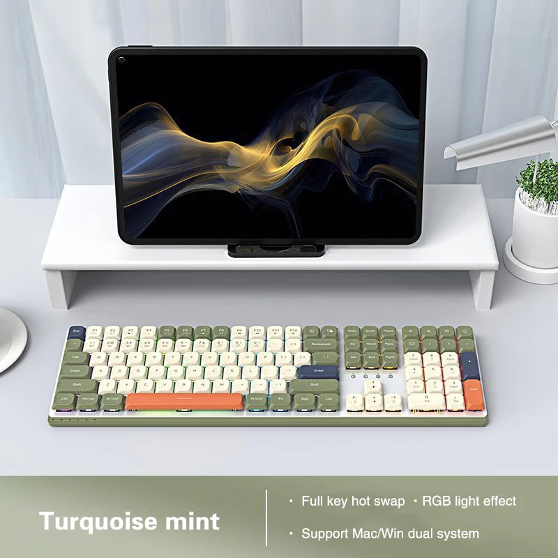 

MK10 Wireless Bluetooth mechanical keyboard, full-key hot-swappable, office game computer keyboard and mouse set