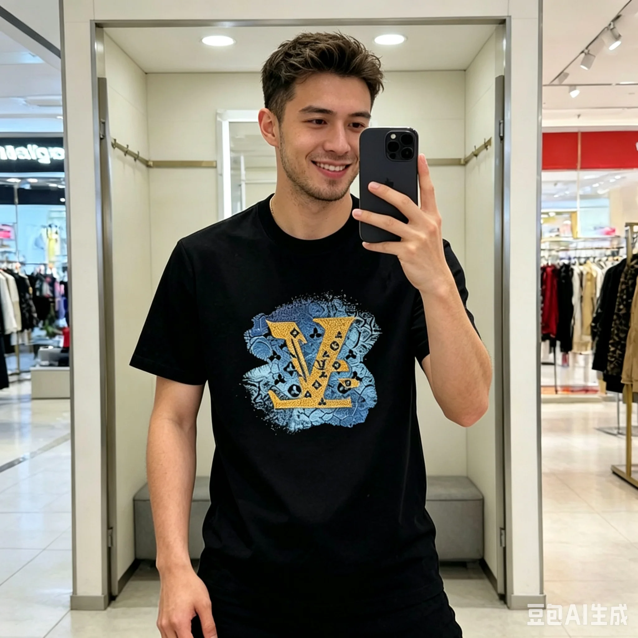2026 Summer New Printed Fashion Versatile Trendy Neutral Men's T-shirt