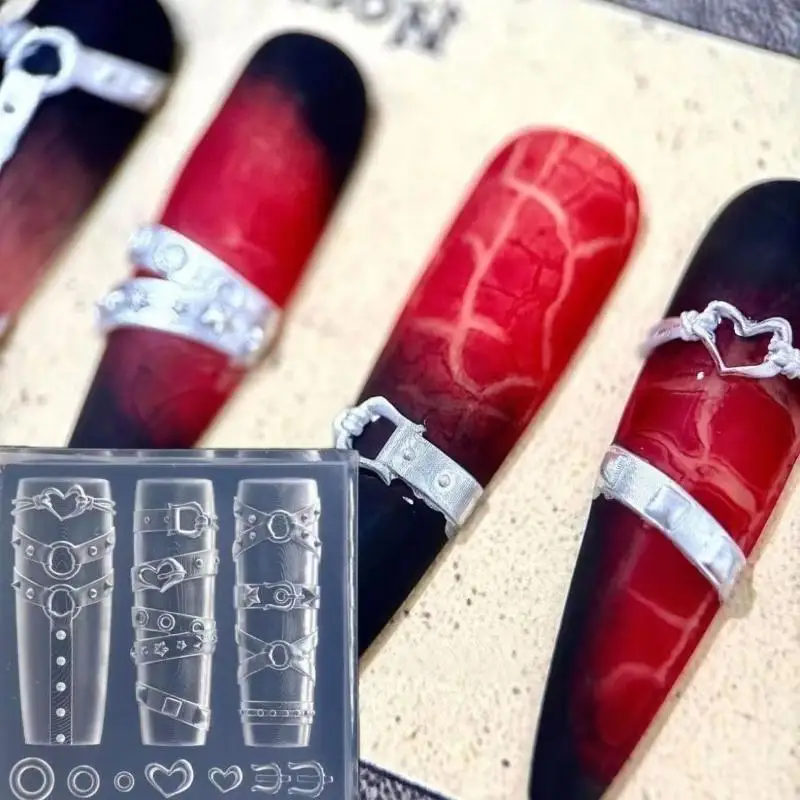 Fruit Candy Nail Art Silicone Mold Durable Long Lasting Creative Belt Pattern Nail Decor Mould for Art Craft Gifts