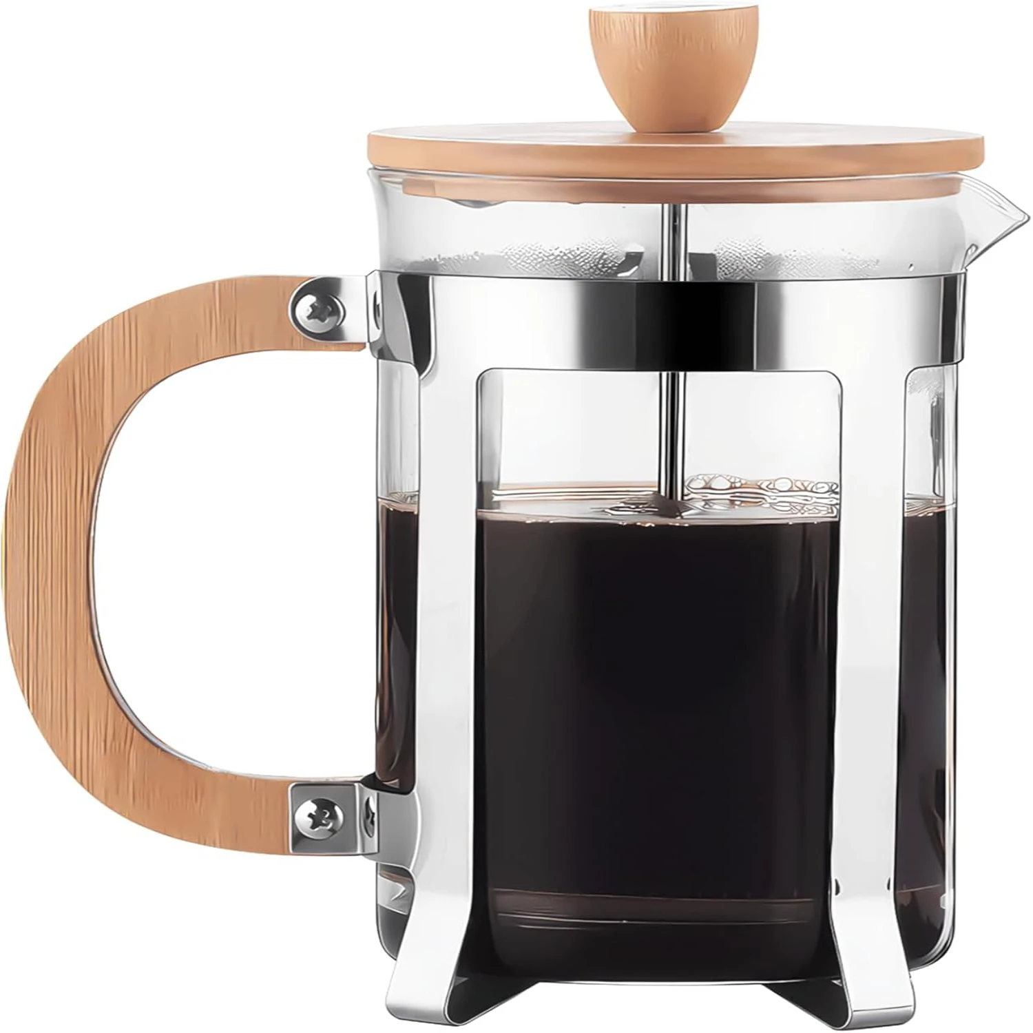 Coffee Maker, 600ml 5 Cup Glass  Small Coffee Press for Ground Coffee Heat-resistant Borosilicate Coffee Press Pot for  Office o