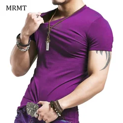 2024 Brand New Men T Shirt Tops V neck Short Sleeve Tees Men's Fashion Fitness Hot T-shirt For Male Man T-shirt Size 5XL