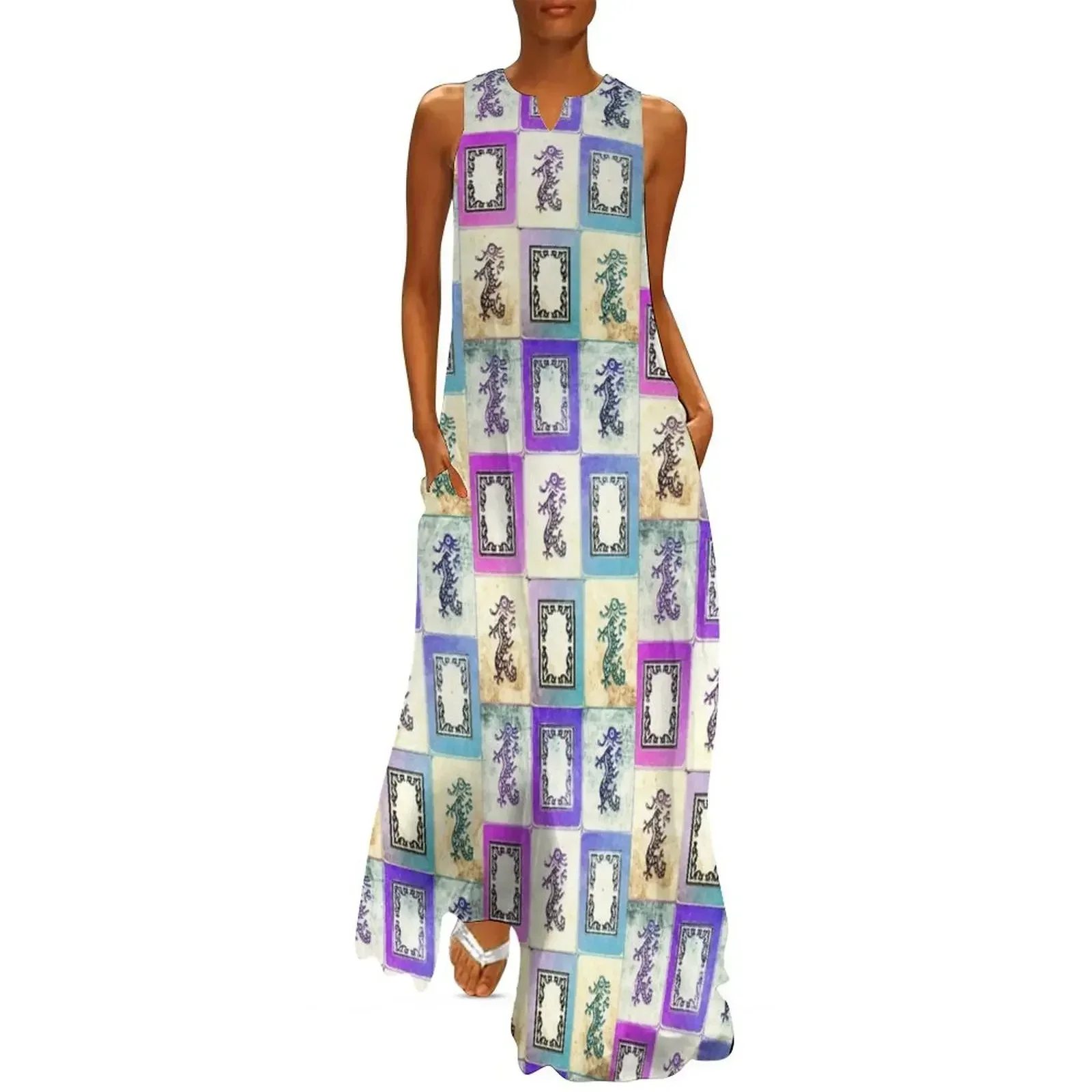 

Dragon Lady Mah Jongg - version two Long Dress summer dress korean women prom dress prom clothes