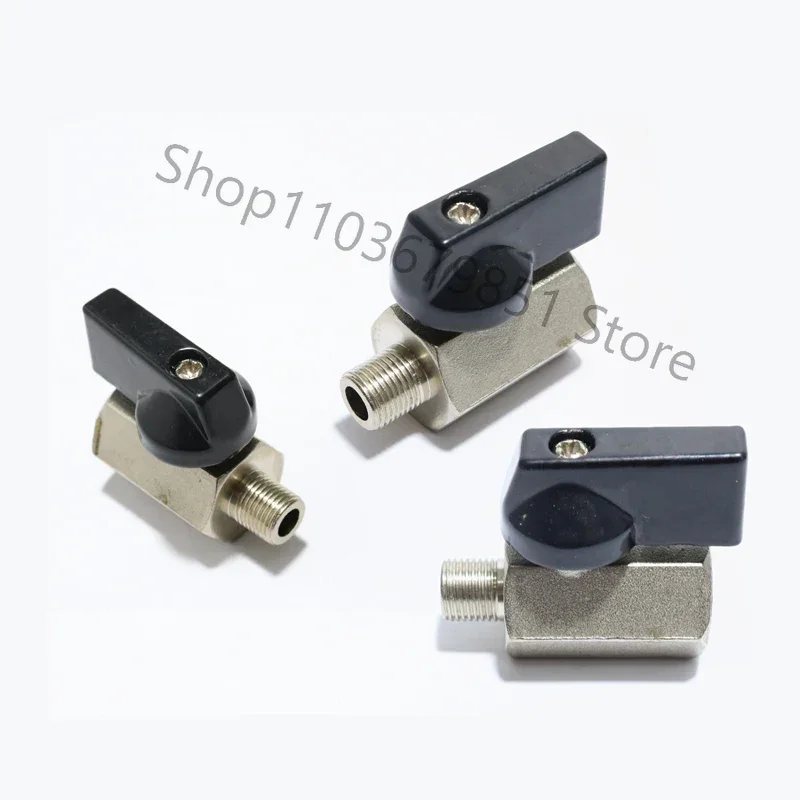 

4pcs Copper valve switch pneumatic accessories mini ball valve 4/6 points double inner thread inner and outer thread 1/2/3 point