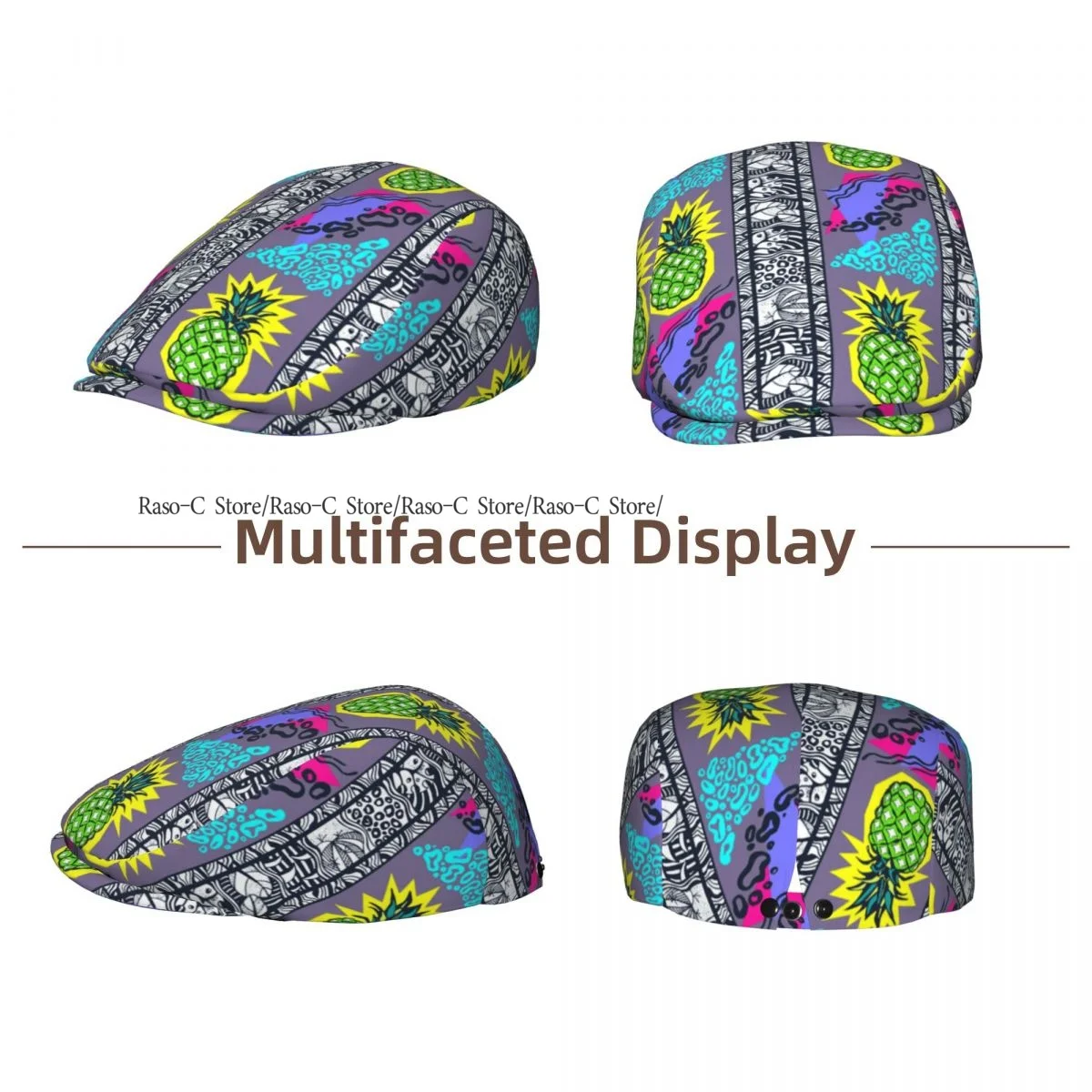 Adult Flat Cap Abstract Geometric Figures Unisex British Style Newsboy Cap Ivy Peaked Hat Casual Outdoor Driving Beret Hat
