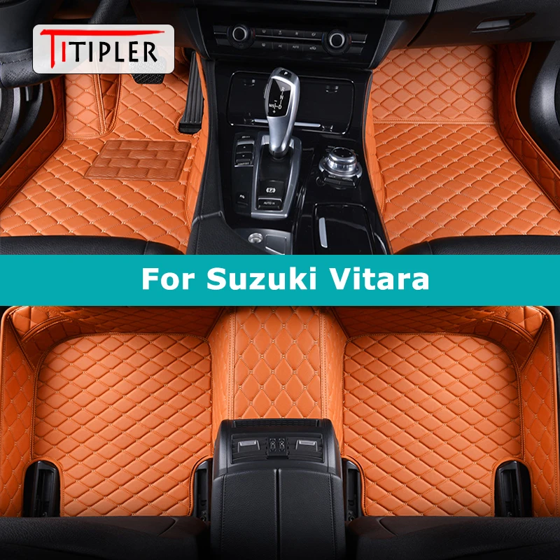 

TITIPLER Custom Car Floor Mats For Suzuki Vitara 2015-2023 Auto Carpets Foot Coche Accessorie