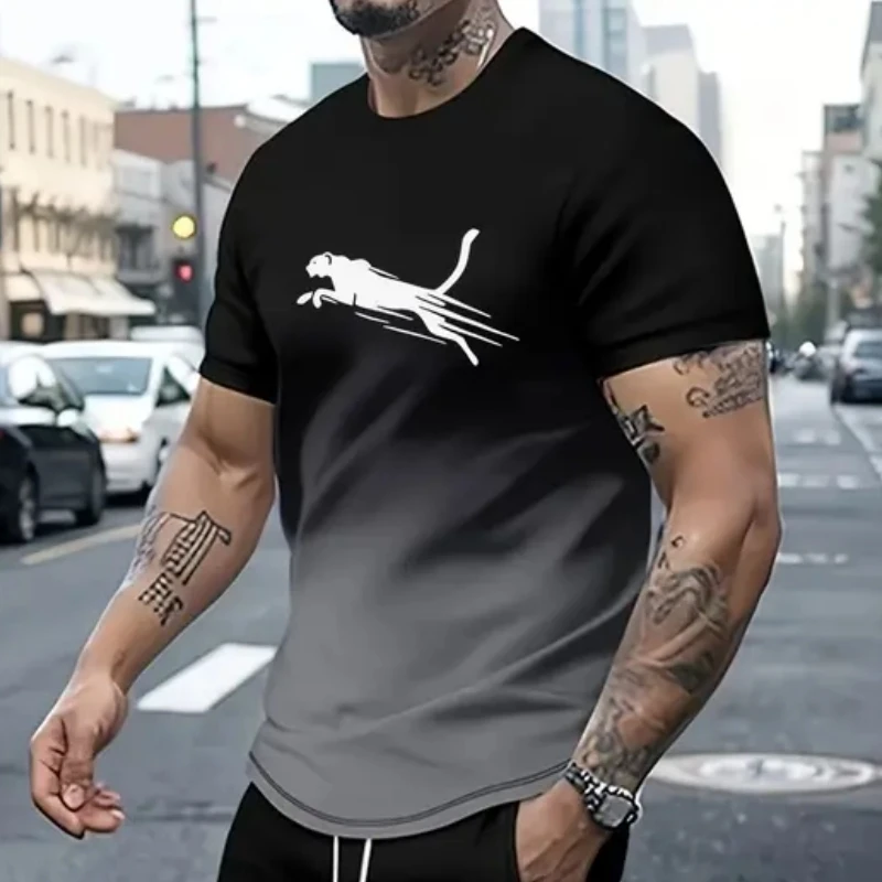 Animal T-Shirts For Men 3d Print T-Shirt Mens Sports T-Shirt Street Fashion Short Sleeve Tee Shirts Loose Oversized Men image 3