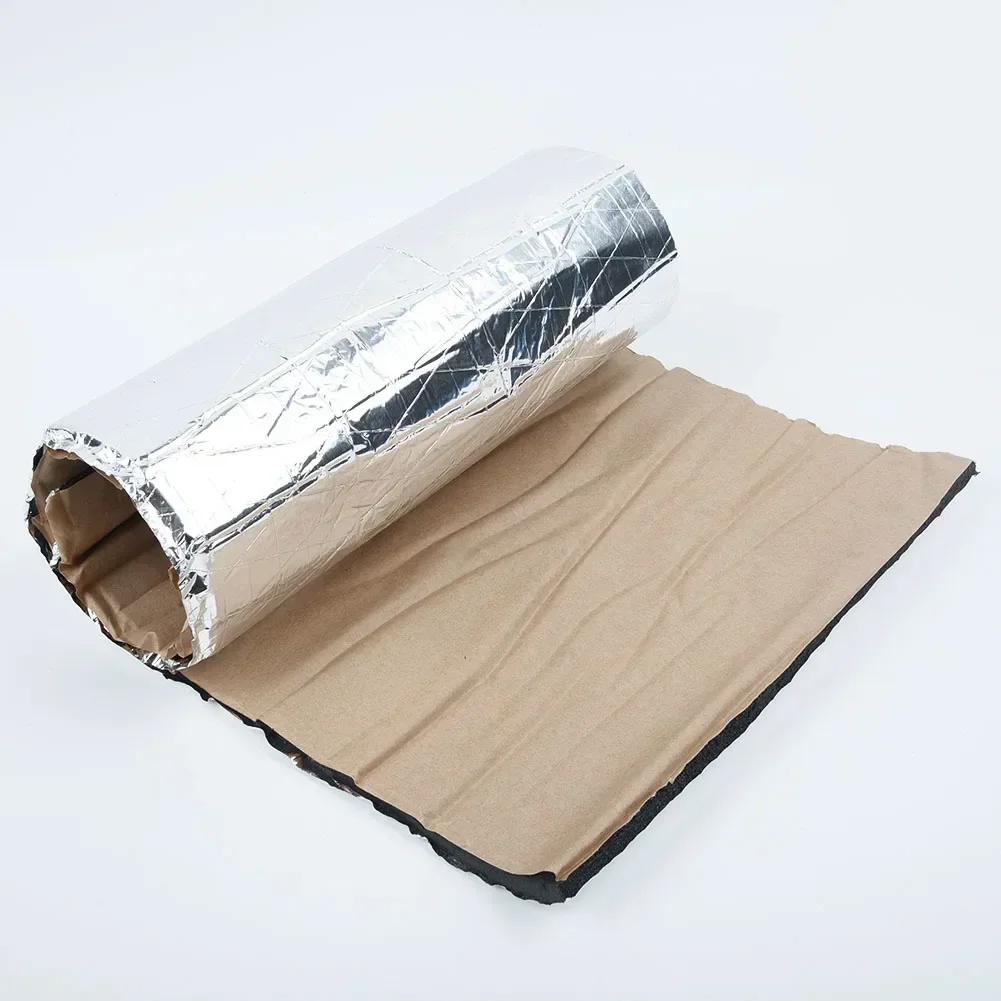 Almohadilla insonorizada de 5mm, tubo de aire acondicionado de espuma de goma, papel de aluminio de doble cara, aislante de aislamiento de capó de coche